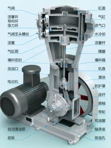 立式無油往復真空泵的工作原理